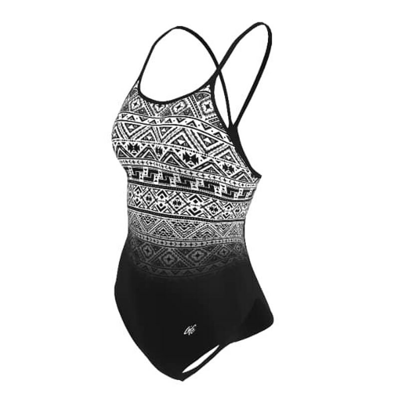 مایو شنا زنانه یک تکه مدل MZ1300-S | اسلیپ | مشکی/سفید