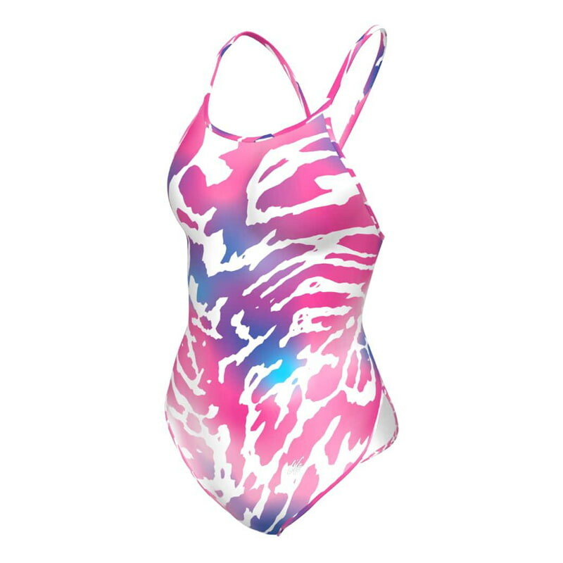 مایو شنا زنانه یک تکه مدل MZ700-S | اسلیپ | سفید/صورتی