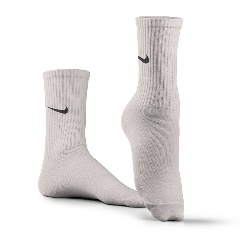 جوراب ورزشی ساق بلند نایکی مدل NSB-300 | سفید صدفی