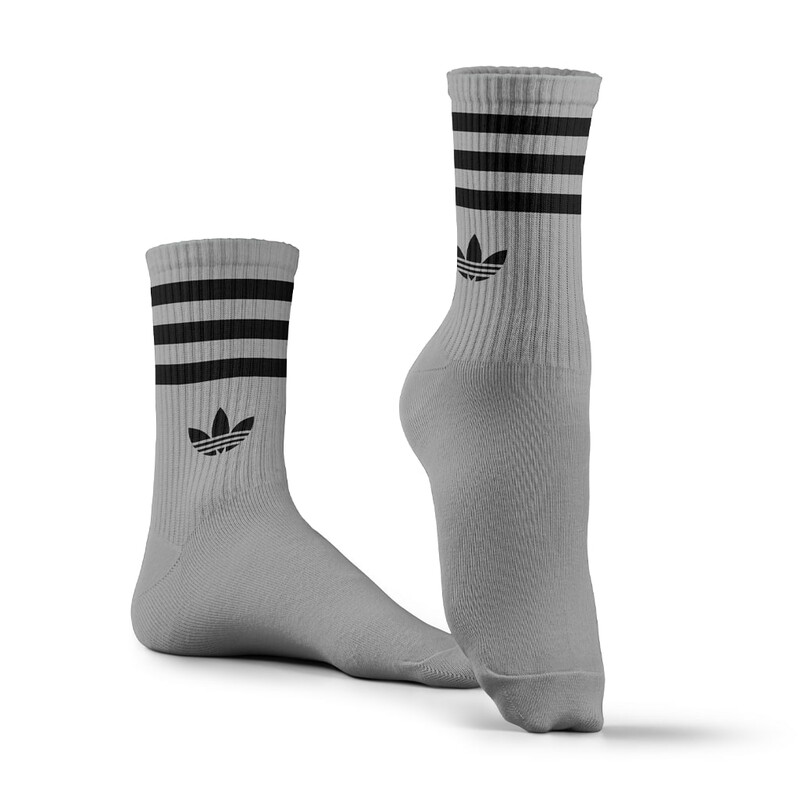 جوراب ورزشی ساق بلند آدیداس مدل ASB-500 | طوسی ملانژ