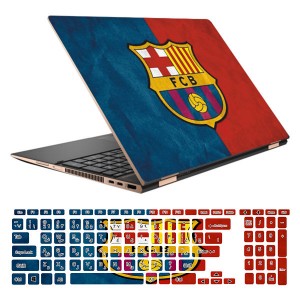 استیکر لپ تاپ طرح Barcelona کد 01 مناسب برای لپ تاپ 15.6 اینچ به همراه بر چسب حروف فارسی کیبورد