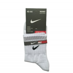 جوراب نیم ساق مردانه رنگ سفید- نایکی