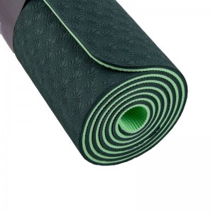 مت یوگا TPE دو رو 6 میلی متری اورجینال رنگ مشکی سبز