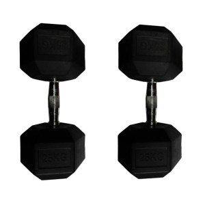 دمبل بدنسازی شش ضلعی وزن 25 کیلوگرم بسته 2 عددی