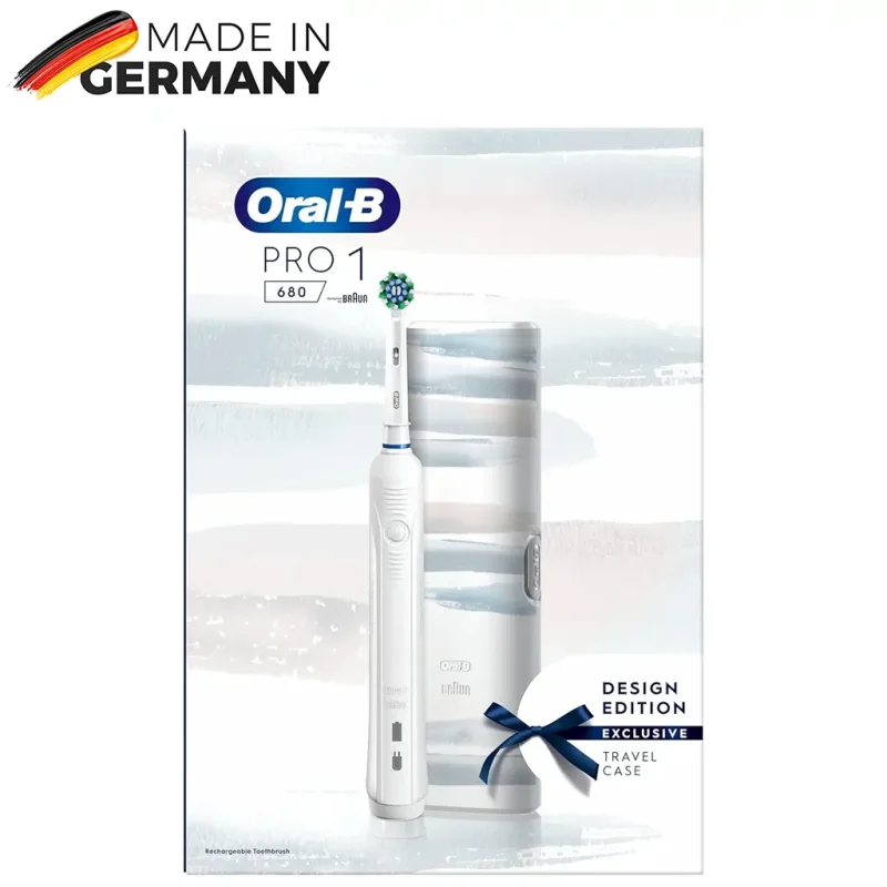 مسواک برقی اورال بی مدل  PRO1 680 سفید + کیف نگهدارنده