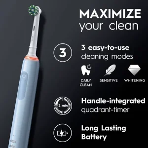 بهترین مسواک برقی اورال بی مدل PRO3 3000 آبی