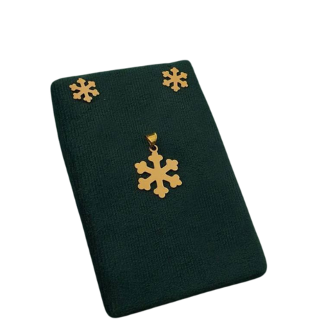 نیم ست طلا 18 عیار زنانه طرح دانه برفی