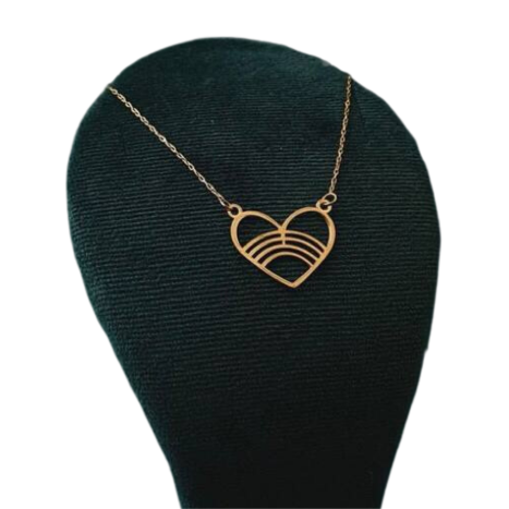 گردنبند طلا 18 عیار زنانه مدل قلب طرحدار