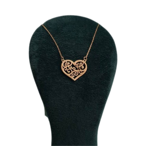 گردنبند طلا 18 عیار زنانه مدل قلب بته جقه