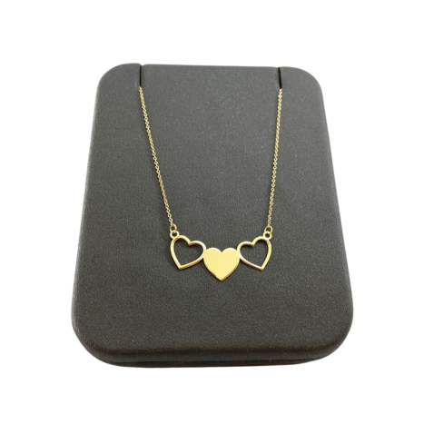 گردنبند طلا 18 عیار زنانه مدل سه قلب