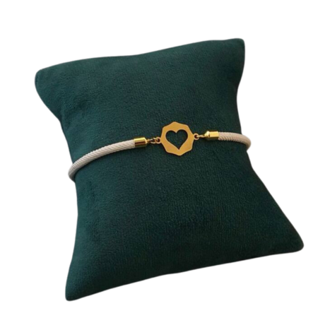 دستبند طلا 18 عیار زنانه مدل قلب زرین