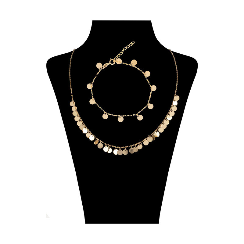 نیم ست طلا 18 عیار زنانه مدل ریز پولکی کد 3095