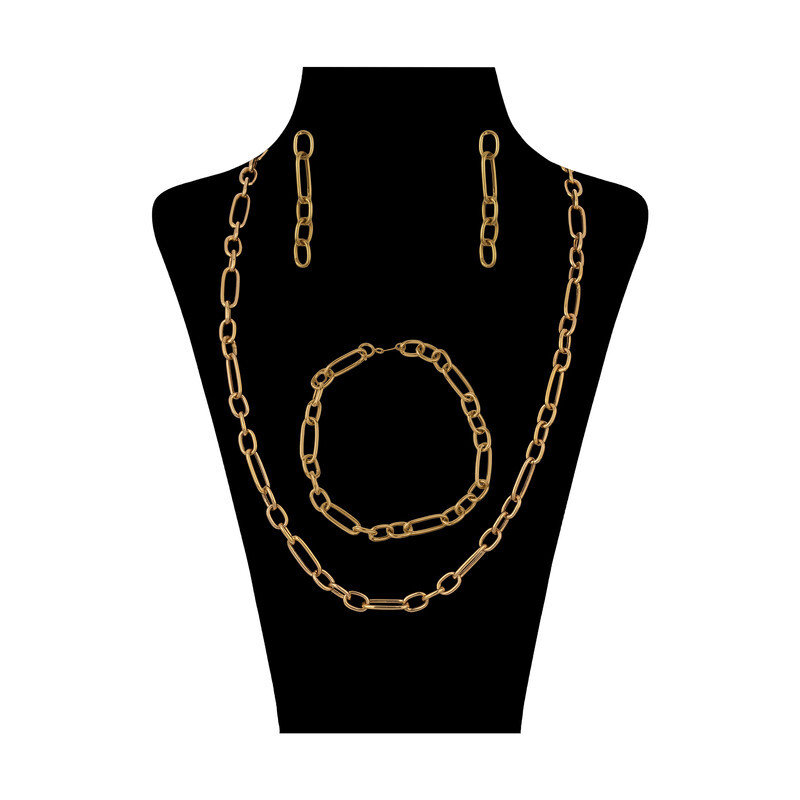 نیم ست طلا 18 عیار زنانه مدل حلقه ای MS0463