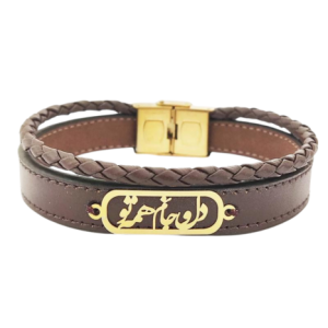 دستبند طلا 18 عیار مردانه مدل شعر دل و جانم همه تو