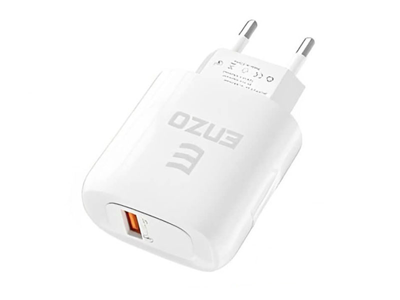 شارژر دیواری فست شارژ ENZO C-350 QC3.0 3A 25W + کابل تایپ سی