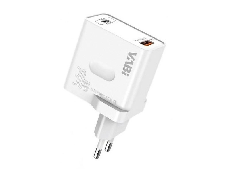 شارژر دیواری 30 وات دو پورت + کابل تایپ سی وابی مدل H36