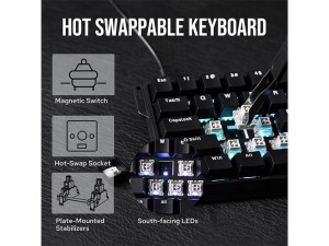 کیبورد مغناطیسی گیمینگ آئولا مدل WIN60 HE