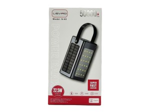 پاوربانک خورشیدی لوینو Levino مدل N-40 ظرفیت 50000 میلی‌آمپر ساعت