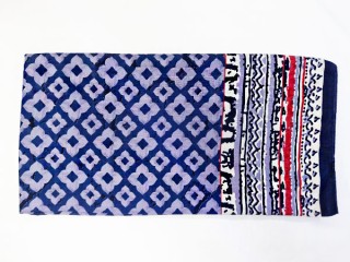 روسری نخی طرح شکوفه رنگ  آبی قرمز مشکی  کد 1011