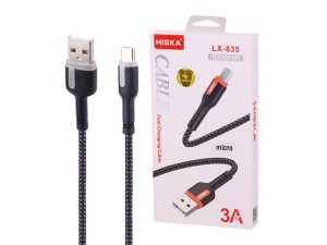 کابل میکرو یو اس بی Hiska LX-835 3A 1m