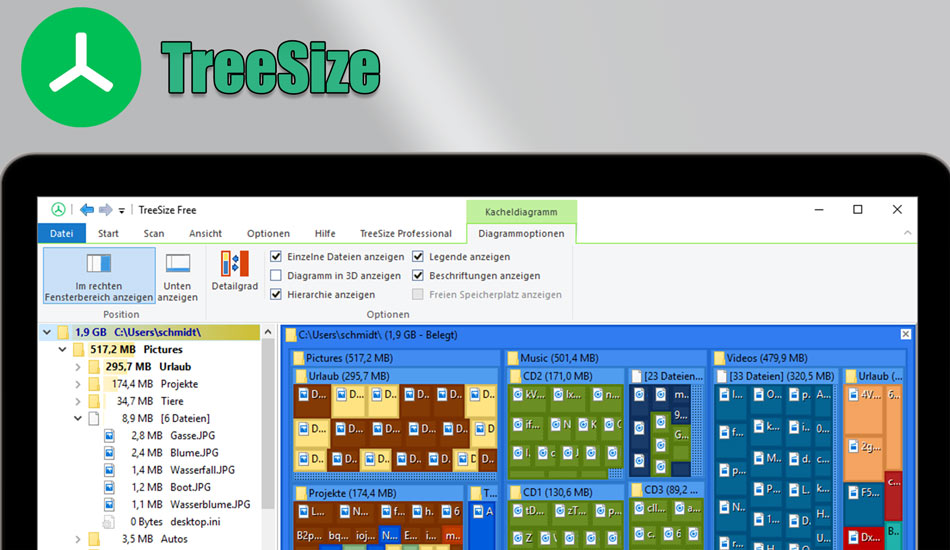 مدیریت ذخیره سازی: TreeSize