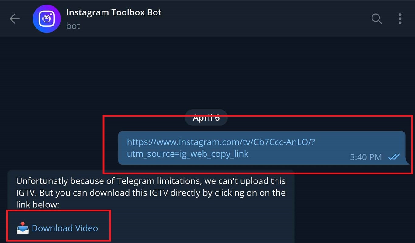 ربات تلگرام Instagram Toolbox Bot