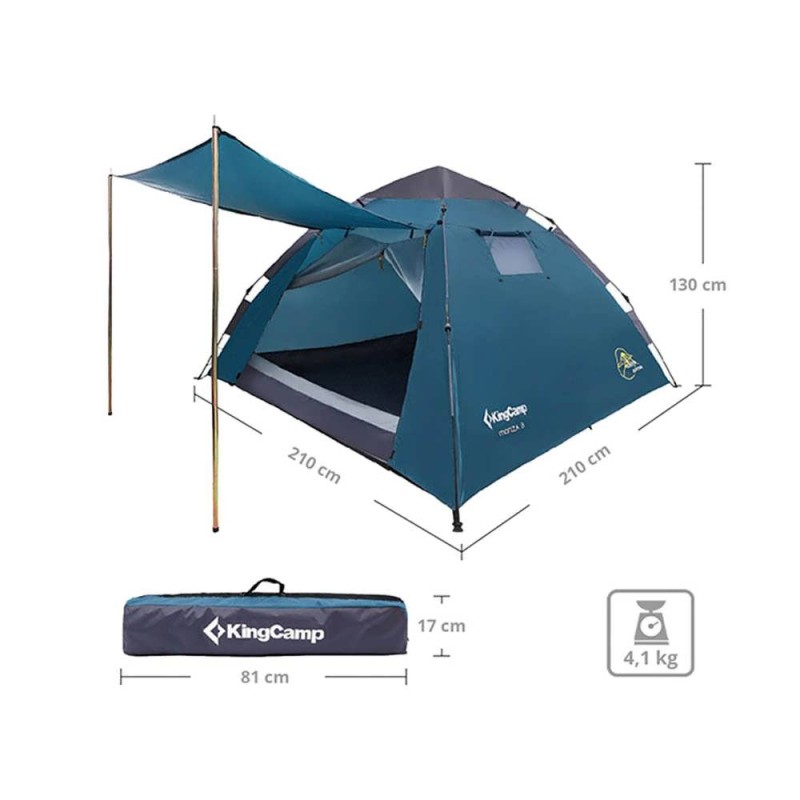 چادر مسافرتی اتوماتیک 3 نفره کینگ کمپ مدل kt3095