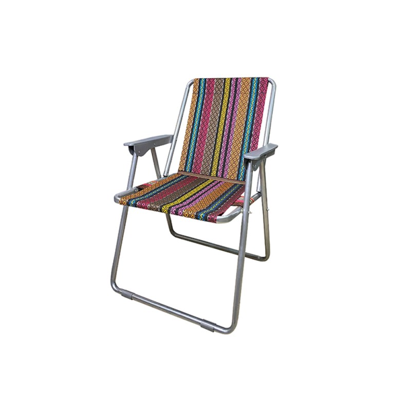 صندلی تاشو 5 فنره مسافرتی طرح جاجیم آتروپاد