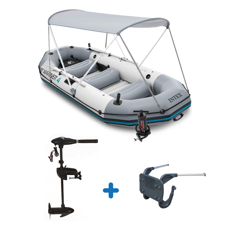 قایق بادی مارینر 4 اینتکس با موتور برقی و سایه بان