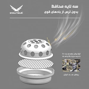 سرشعله مسافرتی سه مشعل شلنگ دار اسنوهاک مدل B19