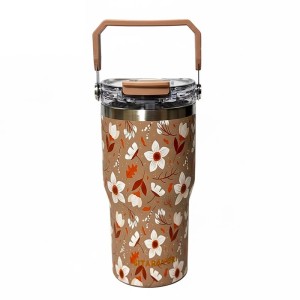 تراول ماگ دوحالته دسته دار طرح گل دار Sitarayuri ظرفیت 600 میلی لیتر