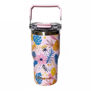 تراول ماگ دوحالته دسته دار طرح گل دار Sitarayuri ظرفیت 600 میلی لیتر