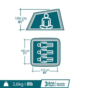 چادر مسافرتی 3 نفره فنری کچوا مدل Second 2