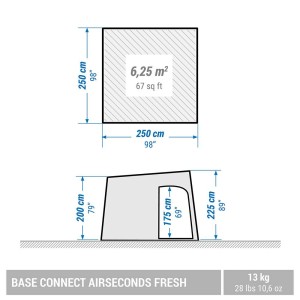 سایه بان بادی مسافرتی 6 نفره کچوا مدل AIR SECONDS BASE