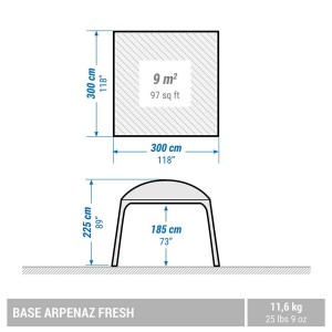 سایه بان آفرودی 10 نفره کچوا مدل ARPENAZ BASE FRESH