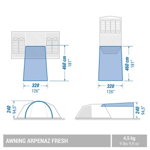 سایه بان مسافرتی کچوا مدل ARPENAZ FRESH