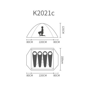 چادر کوهنوردی کله گاوی 4 نفره مدل K2021-C