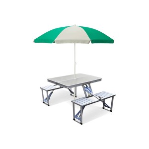 میز صندلی 4 نفره آلومینیومی با سایه بان مدل TCA-S4