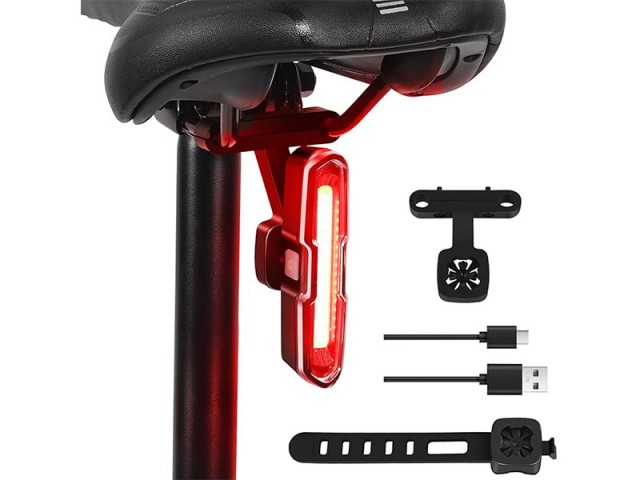 چراغ عقب دوچرخه پلیسی شارژی ANSTA مدل GEOD175AR| ضد آب، 120 لومن