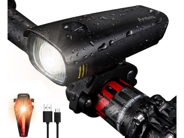 چراغ جلو و عقب دوچرخه شارژی Antimi