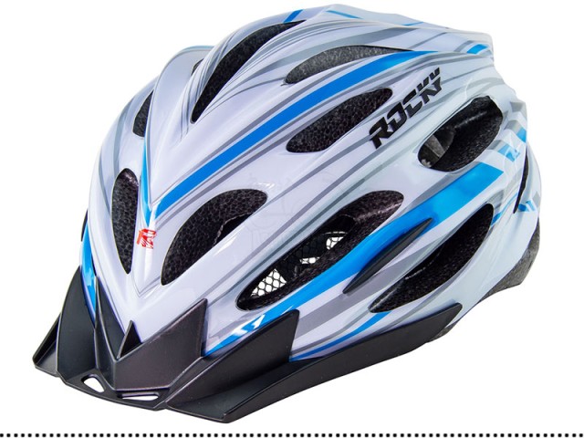 کلاه دوچرخه سواری راکی مدل اچ بی 31 سفید آبی Rocky Bicycle Helmet HB31 M 58-61cm Blue White