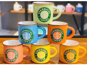 فنجان قهوه خوری 6 عددی استارباکس رنگی