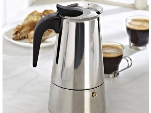 قهوه جوش اسپرسو ساز دستی استیل مدل ایتالیایی 6 کاپ
