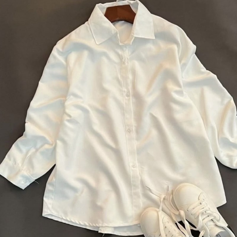 شومیز سفید داکرون نخ زنانه