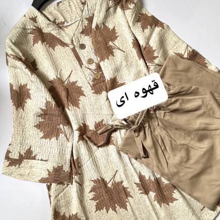ست تونیک شلوار مدل برگ کانادایی