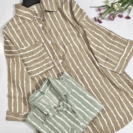 شومیز جلو دکمه مدل پرنیان