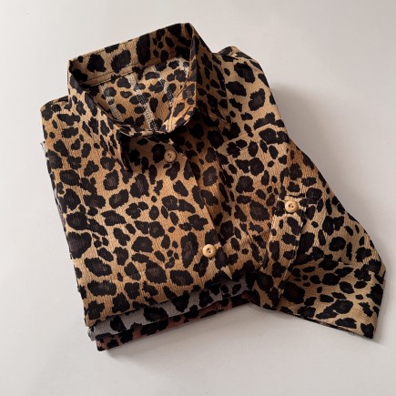 شومیز پلنگی اطلسی