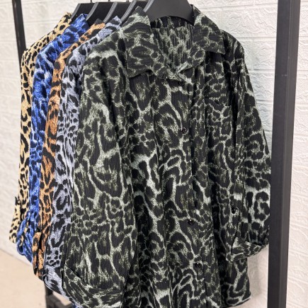 شومیز پلنگی اطلسی