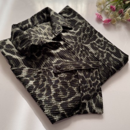 شومیز پلنگی اطلسی