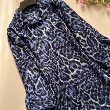 شومیز پلنگی اطلسی